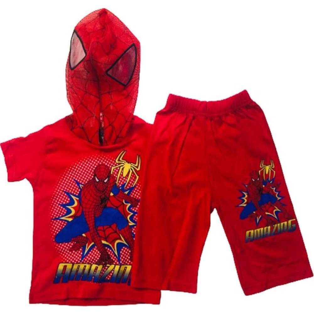 Gaga Örümcek Adam Şort Tshirt Takım Spiderman Kostümü Maskeli (Amazing) Erkek Çocuk Giyim Takımı Fiyatı