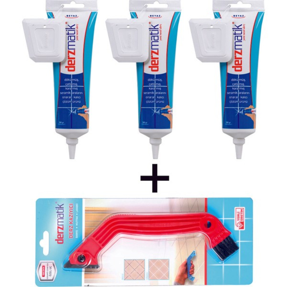 Gaga Uçlu Beyaz 380 Gr. 3'lü + Derz Kazıyıcı Nalburiye & Hırdavat Fiyatı