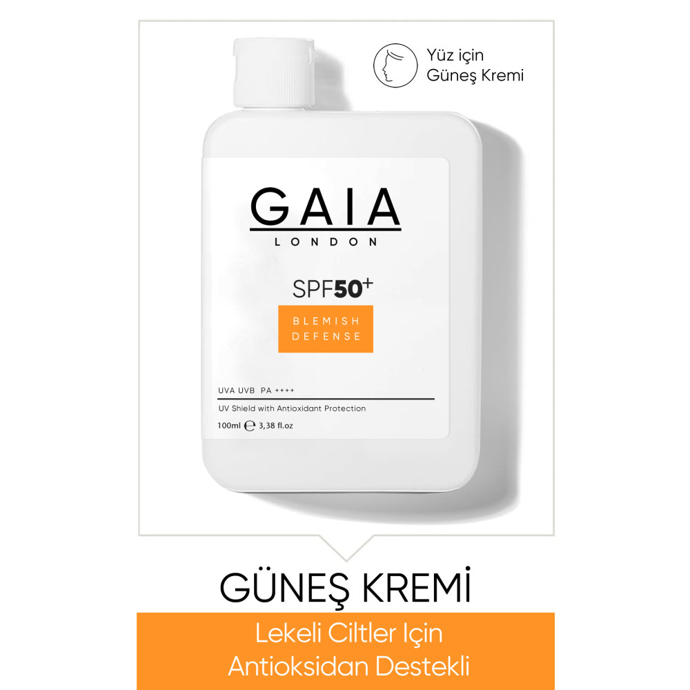 Gaia London Lekeli Ciltler Için Antioksidan Destekli 50spf Uva/uvb Blemısh Defense Güneş Kremi Güneş Kremleri ve Losyonları Fiyatı