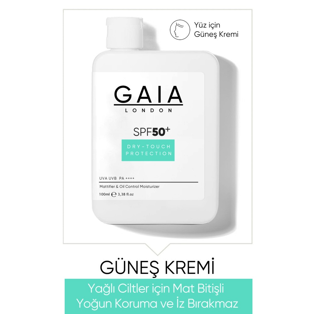 Gaia London Yağlı Ciltler Için Mat Bitişli 50spf Uva/uvb 100ml Dry Touch Güneş Kremi Güneş Kremleri ve Losyonları Fiyatı