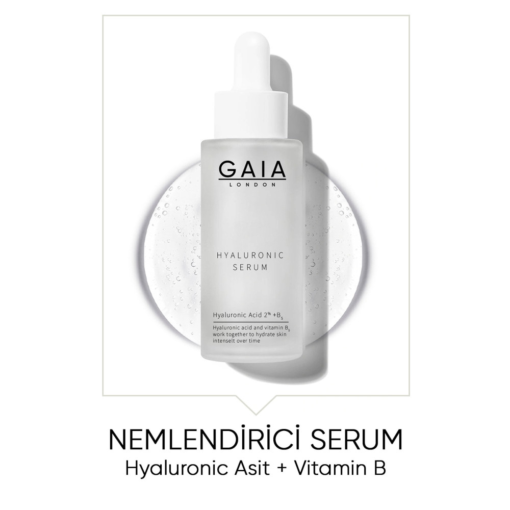 Gaia London Yoğun Nemlendirici Bakım Serumu (HYALURONİC ACİD %2 B5) Tüm Cilt Tipleri Için Hyaluronıc Serum 50ml. Cilt ve Yüz Bakımı Fiyatı