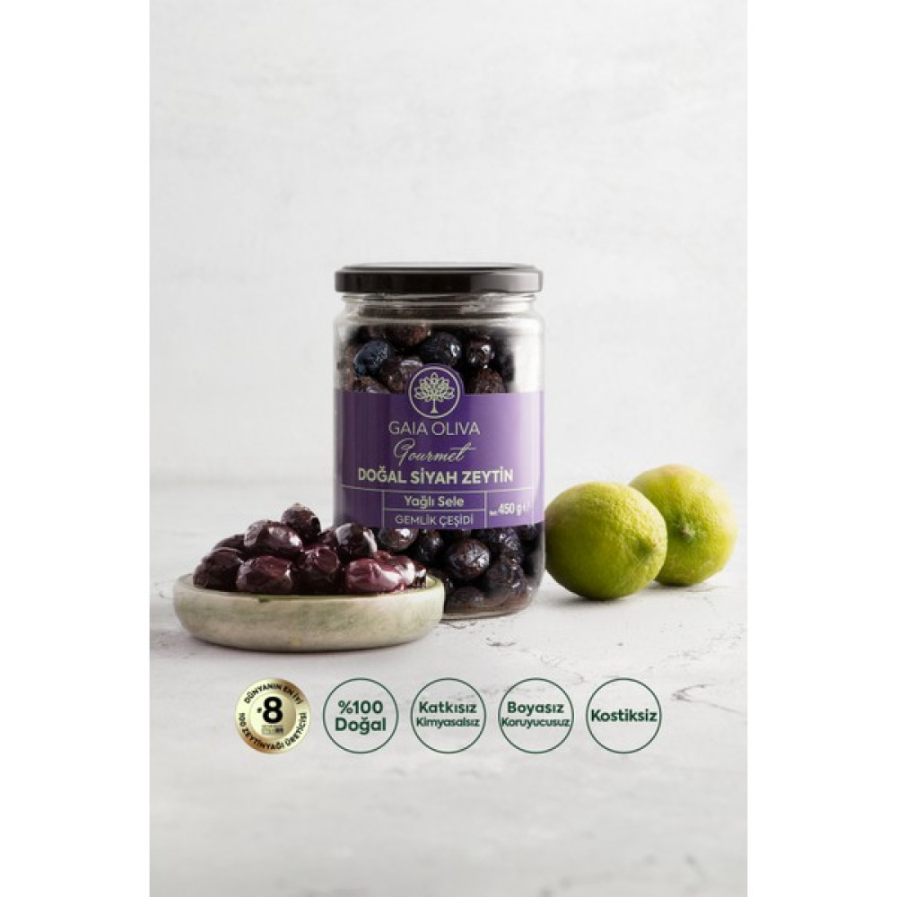 Gaia Oliva Doğal Gemlik Siyah Zeytin Yağlı Sele 450 gr Diğer Fiyatı