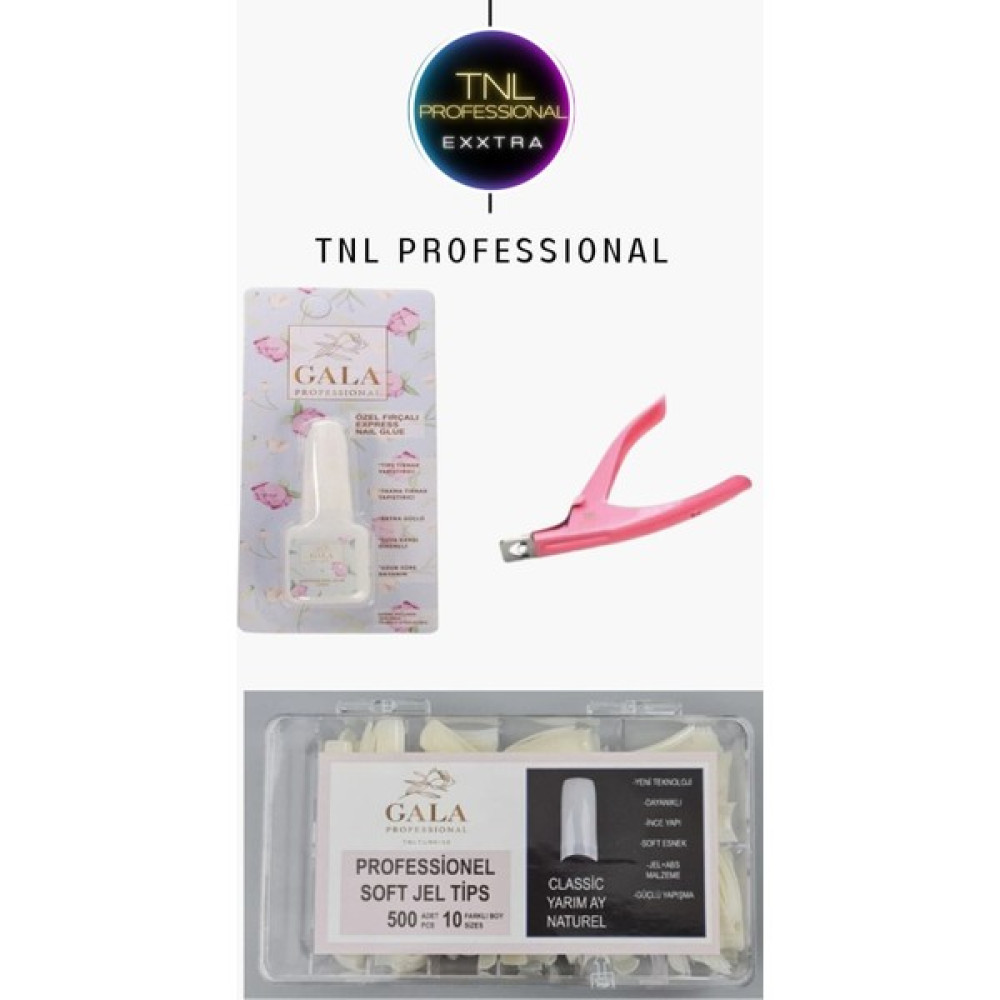 Gala Professi̇onal Exxtra Tips Seti Yarım Ay Tips Makas Tips Yapıştırıcı Protez Tırnak Gala - 16 Tırnak Bakımı Fiyatı