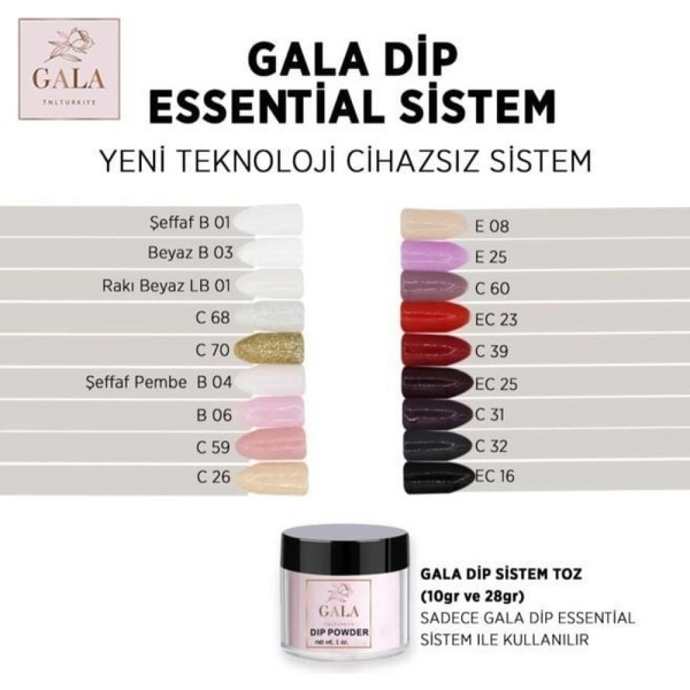 Gala Professi̇onal Gala Dip Sistem Toz 10 gr Beyaz B03 Oje Fiyatı