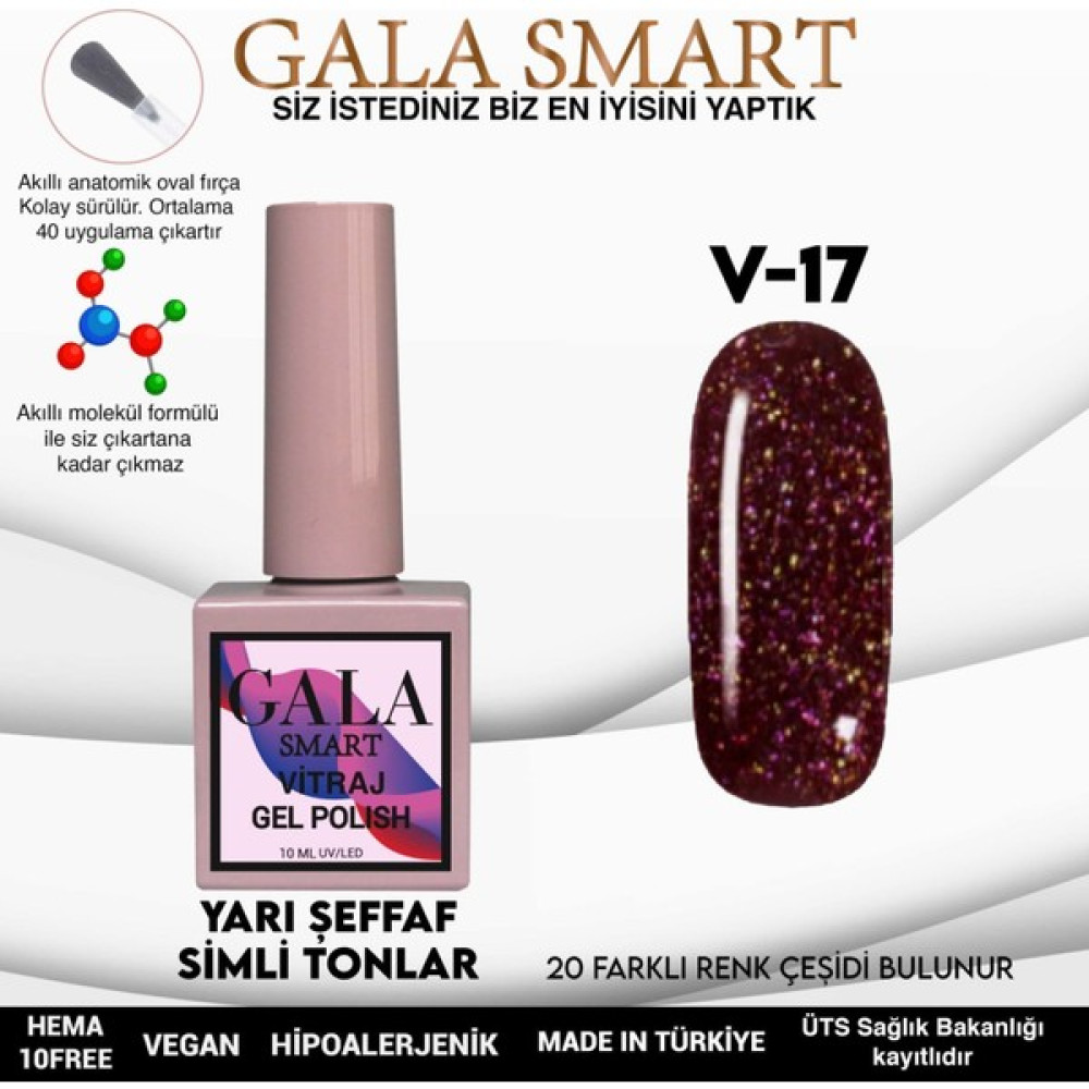 Gala Smart Vitraj Kalıcı Oje 10 ml V17 Oto Boyaları Fiyatı