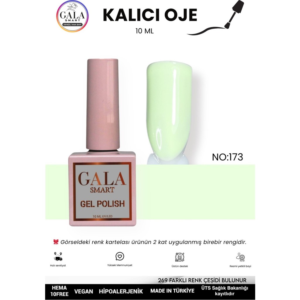 Gala Smart Yeşil Kalıcı Oje 10 ml Oje Kodu: 173 Diğer Fiyatı