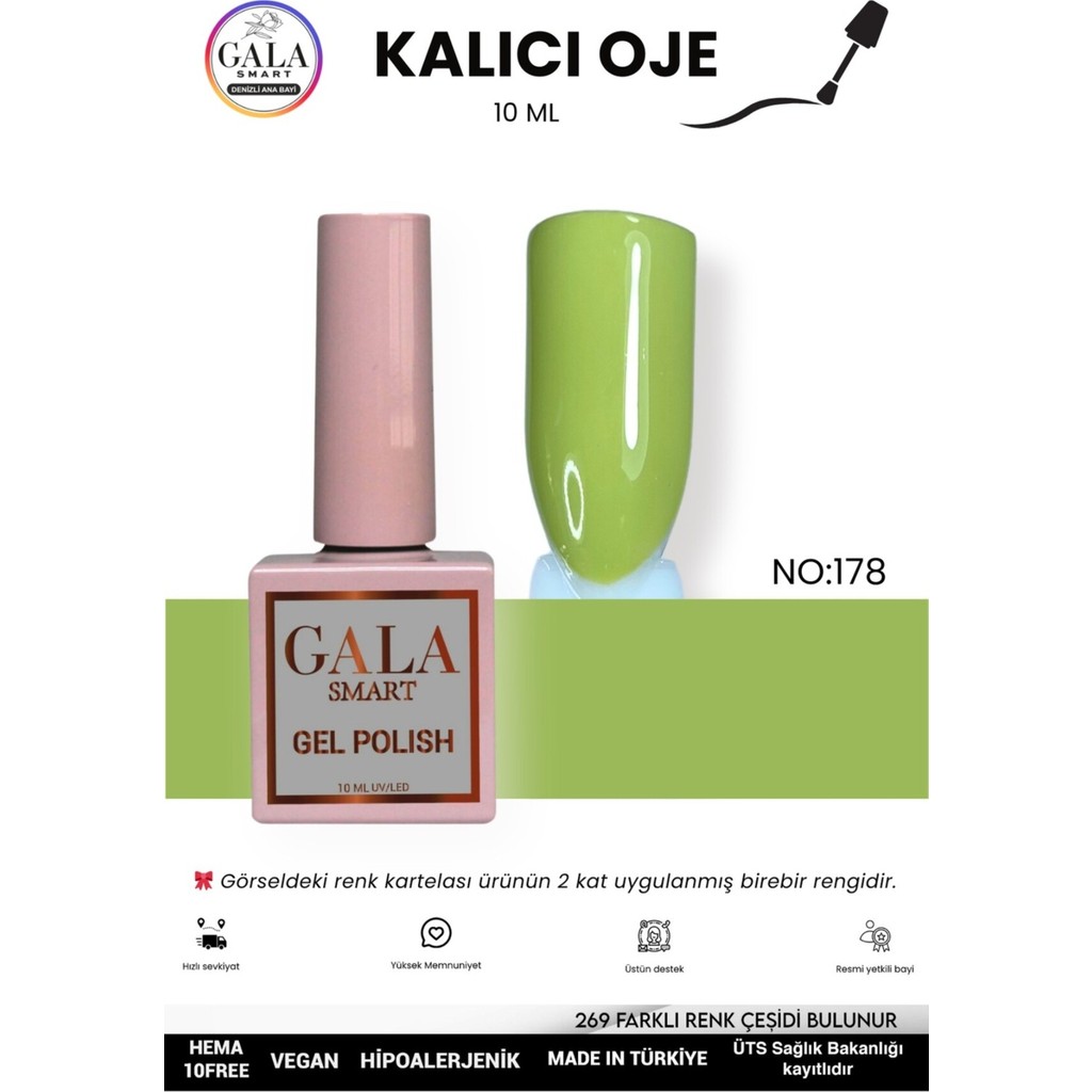 Gala Smart Yeşil Kalıcı Oje 10 ml Oje Kodu: 178 Diğer Fiyatı