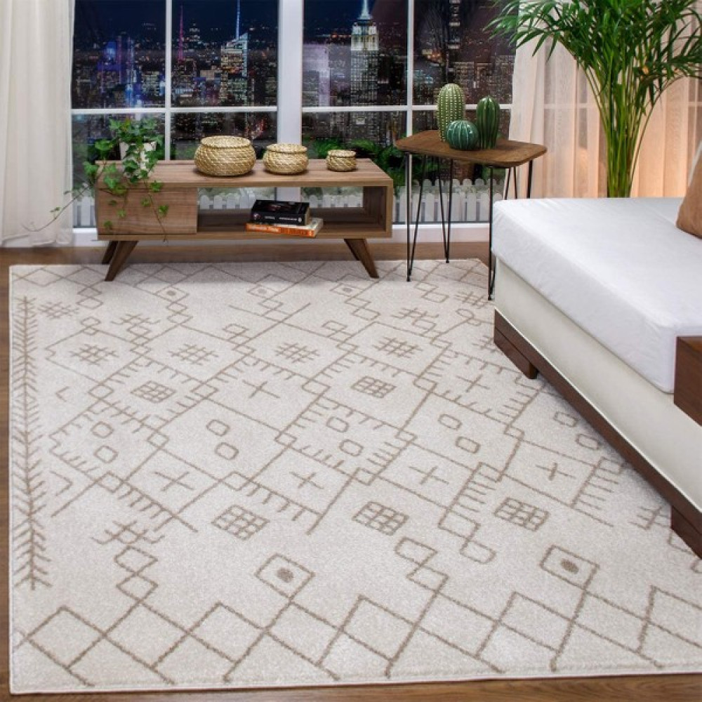 Galaksihome Modern Halı Geometrik Desenli Halı Salon Oturma Odası Halısı 4m2 F032A - 160 x 230 cm - Renkli Salon Halısı Fiyatı