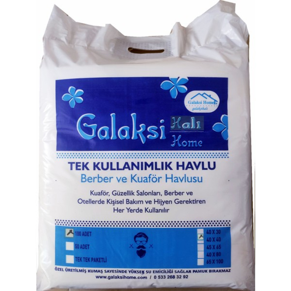 Galaksihome Tek Kullanımlık Havlu Manikür Pedikür Havlusu 40X40 cm 100 Lü Paket Saç Kesme Makineleri Fiyatı
