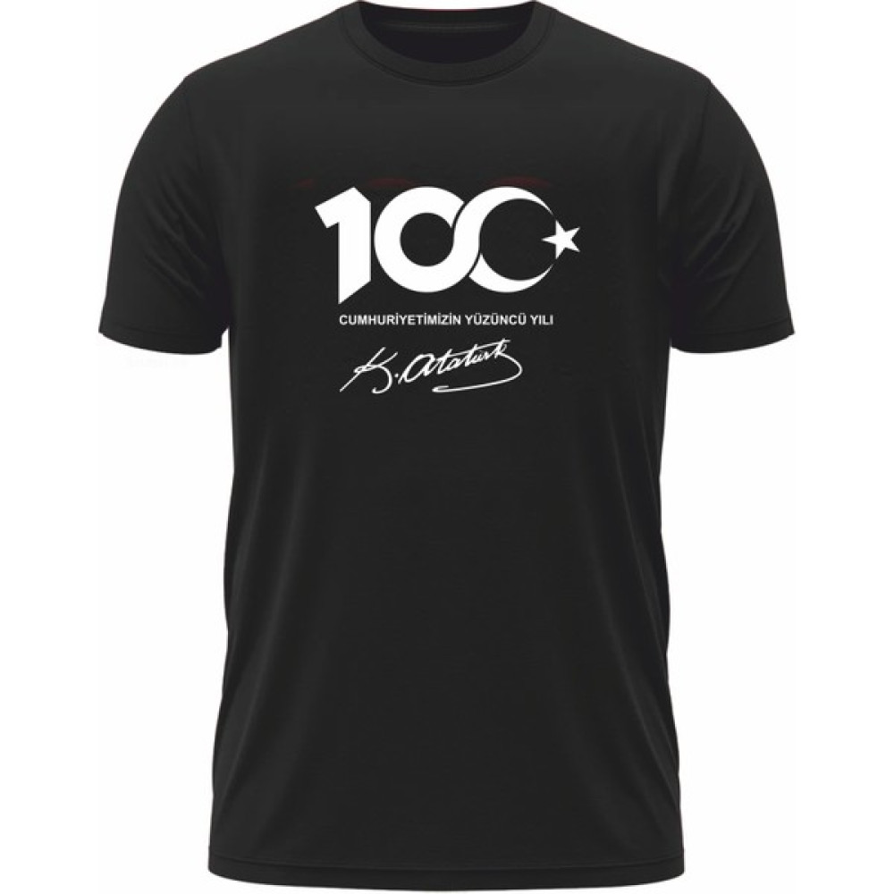 Galaksim Store Cumhuriyetin 100. Yıl Atatürk Imzalı Tişör T-Shirt & Sweatshirt (Outdoor) Fiyatı