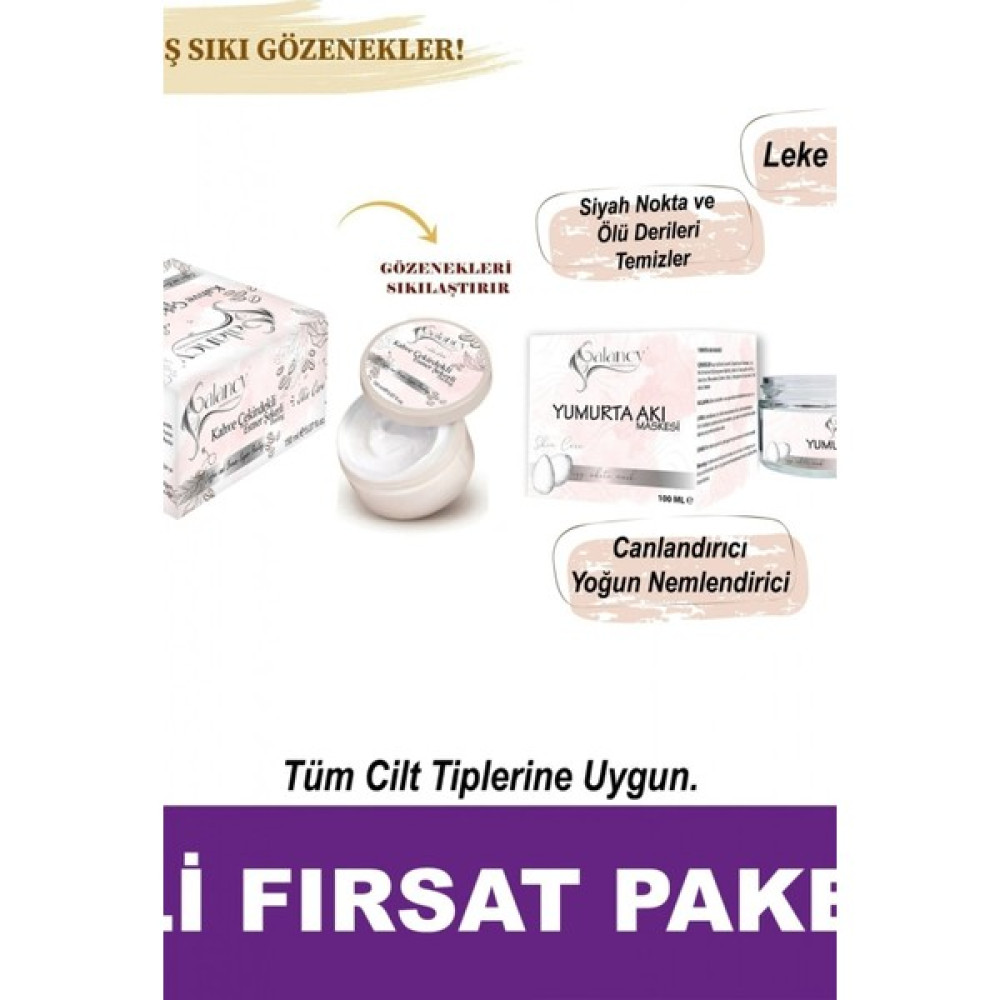 Galancy Yumurta Akı Kil Maskesi 100 Ml Kahve Çekirdekli Ve Esmer Şekerli Peeling 150ml Cilt Temizleme ve Peeling Fiyatı