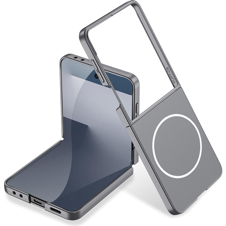 Galaxy Z Flip 7 Uyumlu Magsafe Kılıf Kamera Korumalı Premium Kapak Mat Tasarım Ince Yapılı - Gri Cep Telefonu Kılıfı Fiyatı