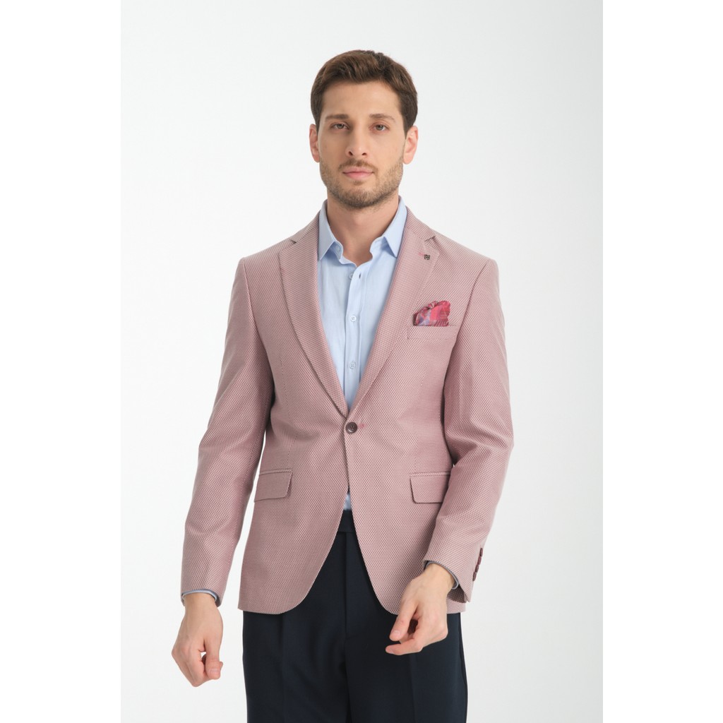 Galdino Erkek Bordo Kendinden Desenli Slim Fit Mono Yaka Blazer Ceket Giyim & İç Giyim Fiyatı
