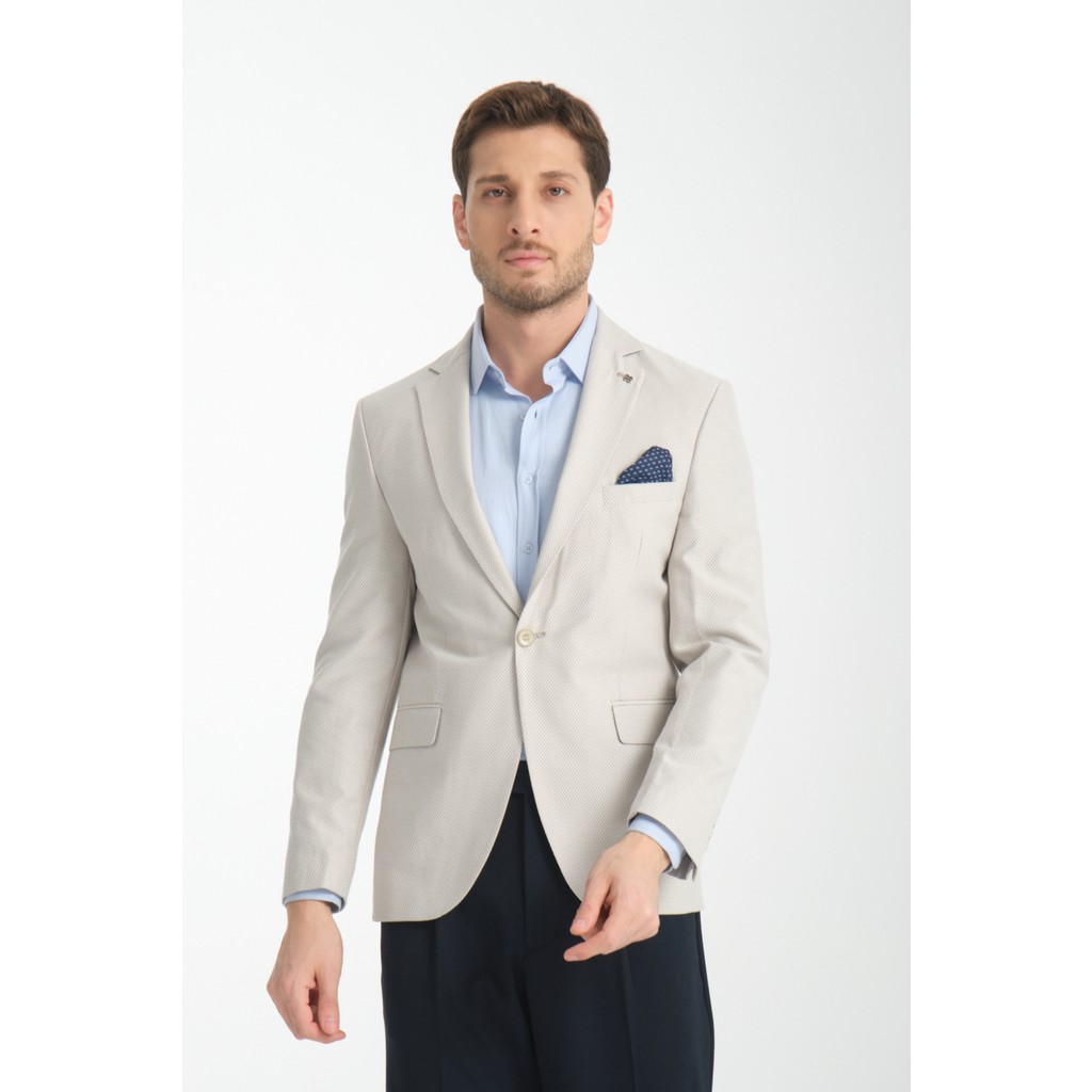 Galdino Erkek Gri Kendinden Desenli Slim Fit Mono Yaka Blazer Ceket Giyim & İç Giyim Fiyatı