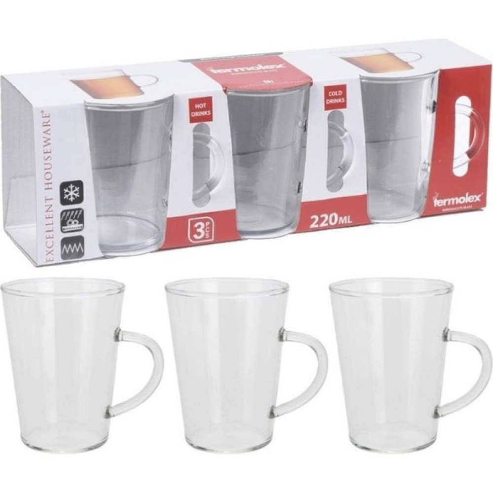 Galeri Kristal Kpm 3'lü Kahve Çay Bardak Kulplu 220 ml Fincan / Bardak / Kahve Takımı Fiyatı
