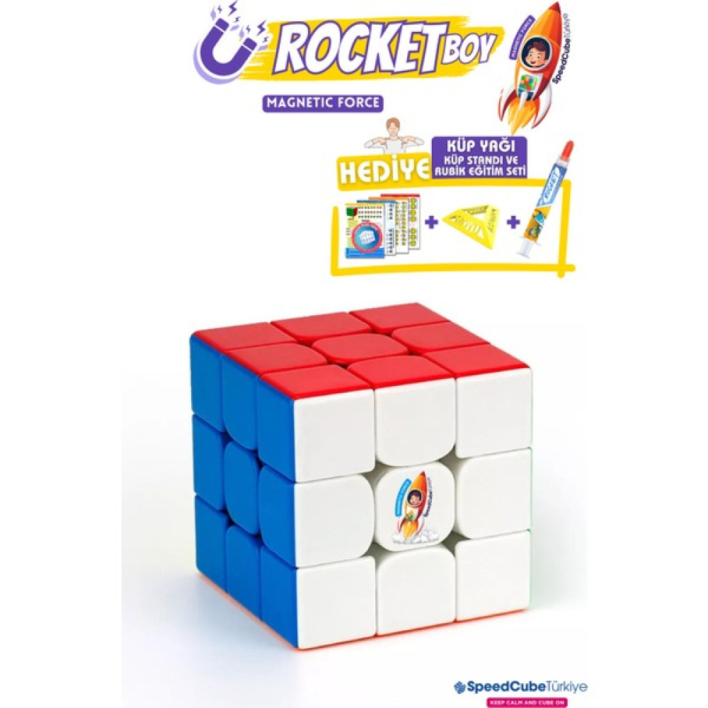Galery Wood Rocketboy 3x3 Profesyonel Manyetik Mıknatıslı Rubik Küp Akıl Küpü Zeka Küpü Speedcube Eğitici Oyun & Hobi Fiyatı