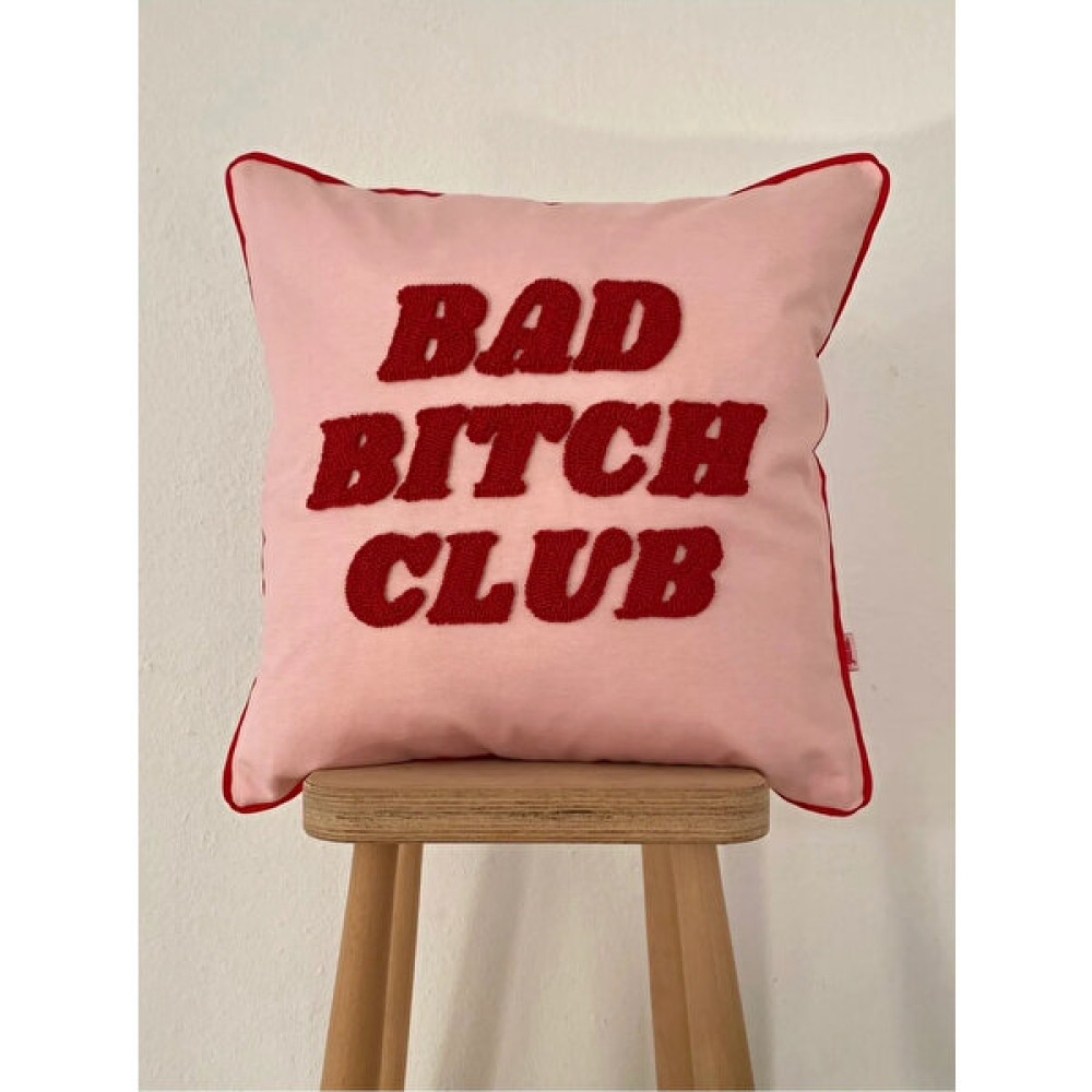 Galia Textile Galia Tasarım Bad Bitch Club Pembe Punch Kırlent Kılıfı Kırlent / Mobilya Yastığı Fiyatı