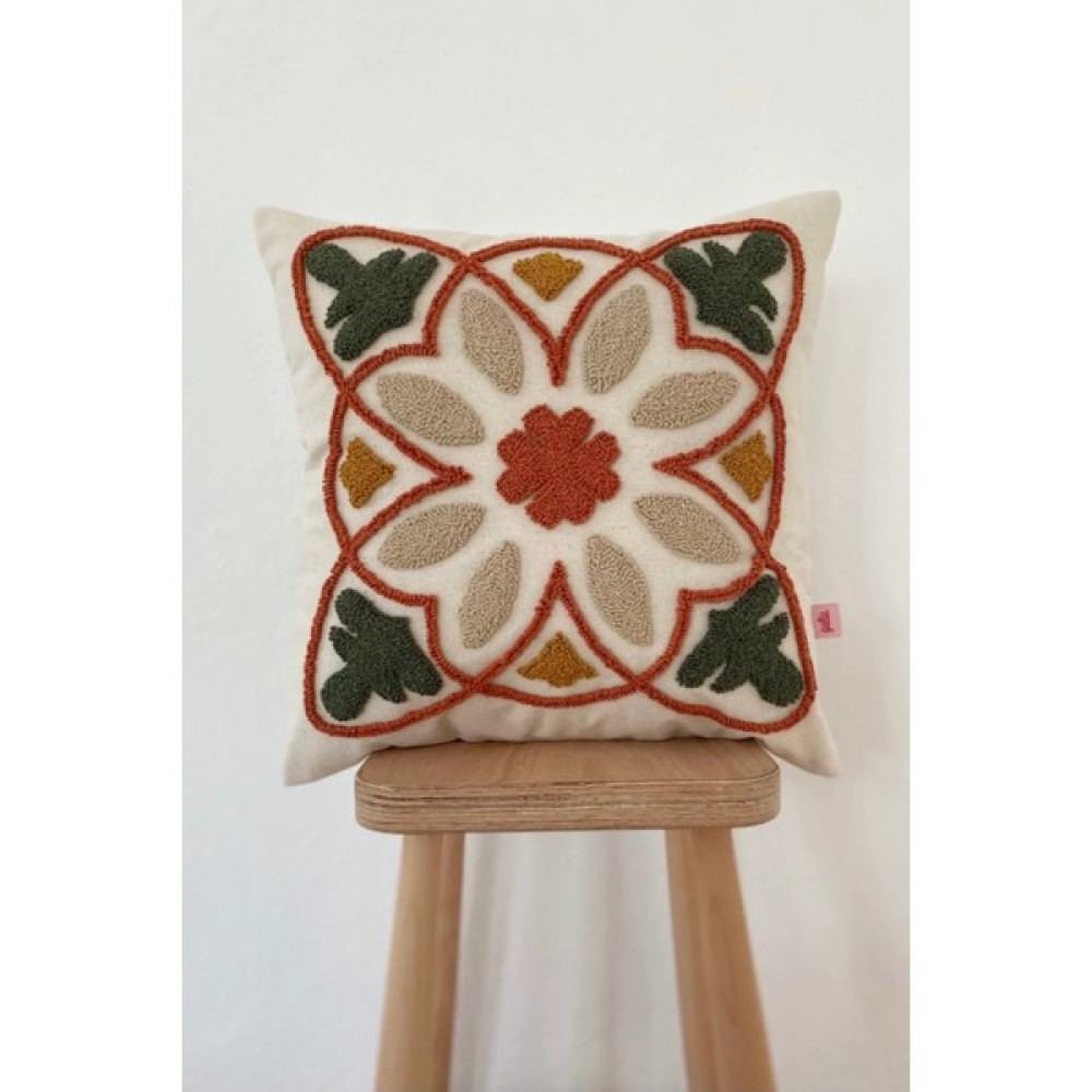 Galia Textile Galia Tasarım Marakeş Serisi Yıkanmış Keten Punch Kırlent Yastık Kılıfı - 45 x 45 cm - Tarçın Kırlent / Mobilya Yastığı Fiyatı