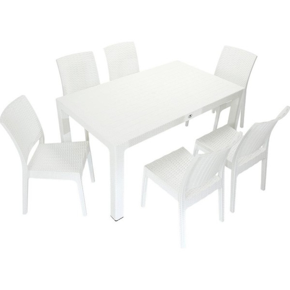 Galleon Design Luna Elit Rattan 90X150 Elit Sandalye Masa Takımı Beyaz Bahçe Mobilyası Takımı Fiyatı