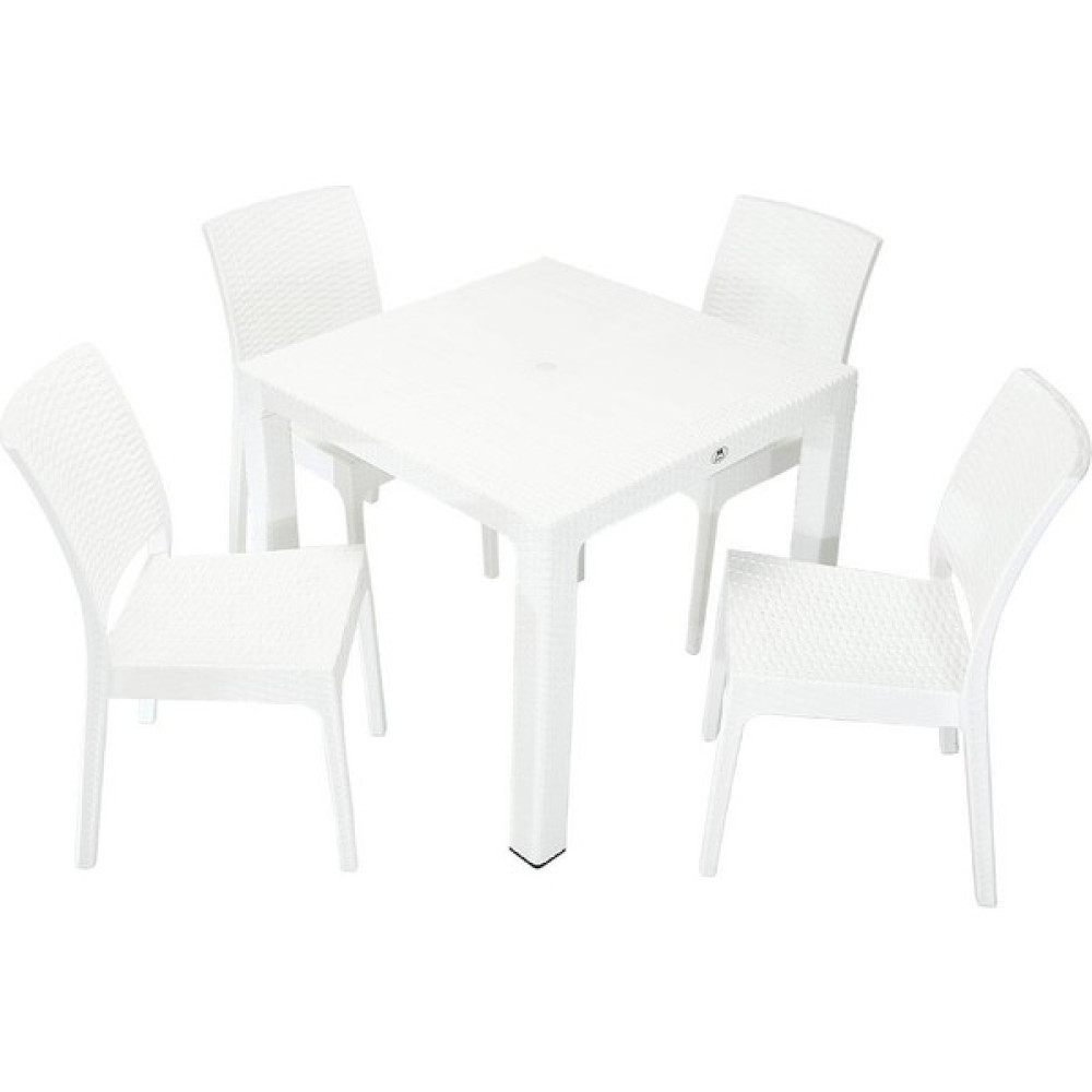 Galleon Design Luna Elit Rattan 90X90 Elit Sandalye Masa Takımı Beyaz Bahçe Mobilyası Takımı Fiyatı
