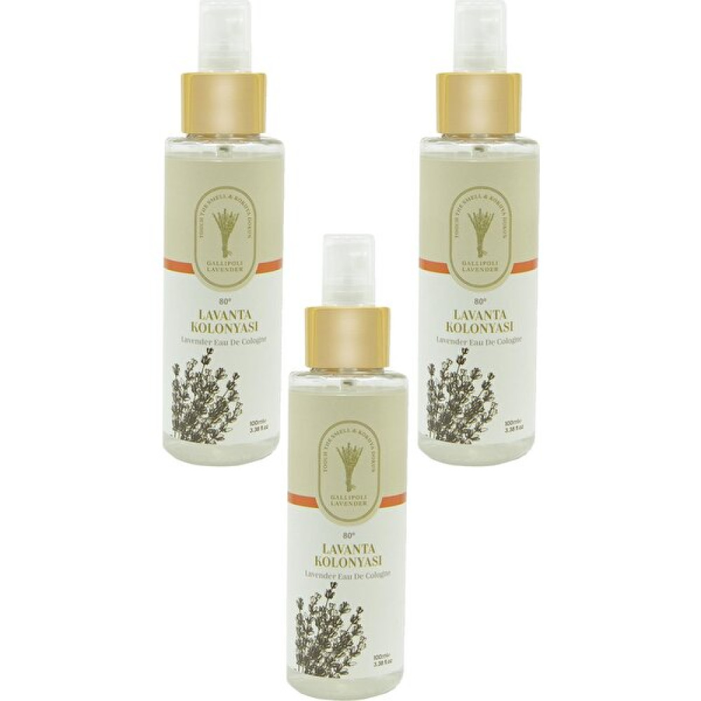 Gallipoli Lavender Lavanta Yağlı Kolonya 80 Derece Sprey Lavanta Kolonyası 100 ml 3 Adet Kolonya & Gülsuyu Fiyatı
