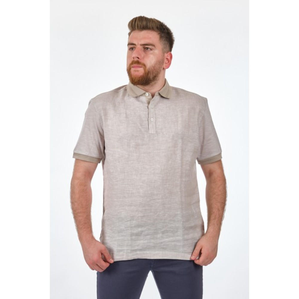 Gallus Polo Yaka Keten Erkek T-Shirt 23MS8640 Erkek T-shirt Fiyatı
