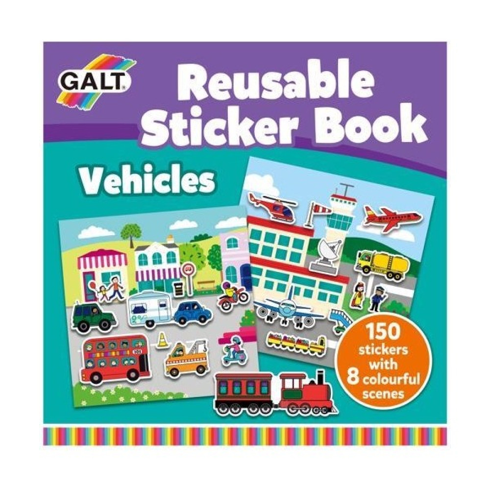 Galt Reusable Sticker Book - Vehicles Okul Öncesi Eğitici & Öğretici Kitaplar Fiyatı