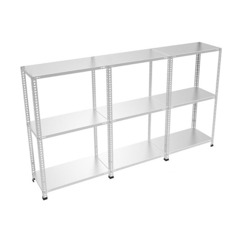 Galvaniz Raf Galvanizraf® 3 Katlı 3 Lü Bitişik Galvaniz Çelik Raf Arşiv Rafı Depo Rafı Kiler Rafı 43X60X100 Kitaplık - Duvar Rafı & CD / DVD Rafı Fiyatı