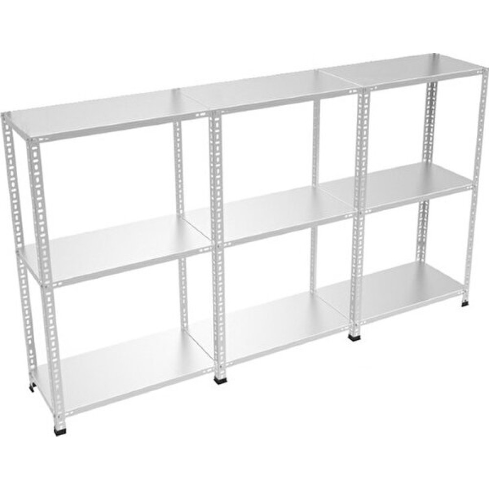 Galvaniz Raf Galvanizraf® 3 Katlı 3 Lü Bitişik Galvaniz Çelik Raf Arşiv Rafı Depo Rafı Kiler Rafı 43X93X150 Kitaplık - Duvar Rafı & CD / DVD Rafı Fiyatı
