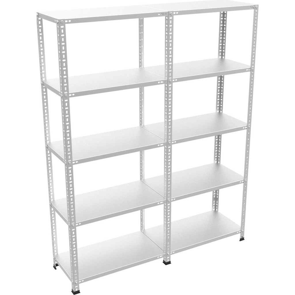 Galvaniz Raf Galvanizraf® 5 Katlı 2 Li Bitişik Galvaniz Çelik Raf Arşiv Rafı Depo Rafı Kiler Rafı 31X60X200 Diğer Fiyatı