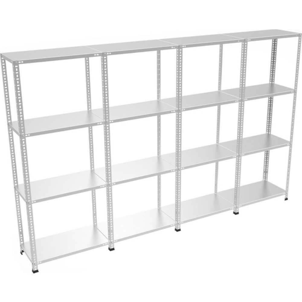 Galvanizraf® 4 Katlı 4'lü Bitişik Galvaniz Çelik Raf Arşiv Rafı Depo Rafı Kiler Rafı 43X60X100 Kitaplık - Duvar Rafı & CD / DVD Rafı Fiyatı