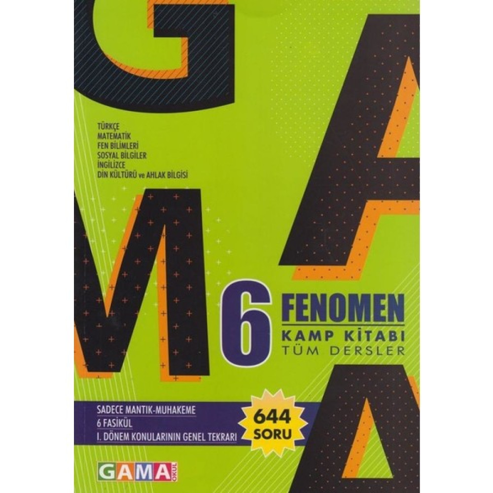 Gama Yayınları 6. Sınıf Tüm Dersler Fenomen Kamp Kitabı Tüm Dersler Fiyatı
