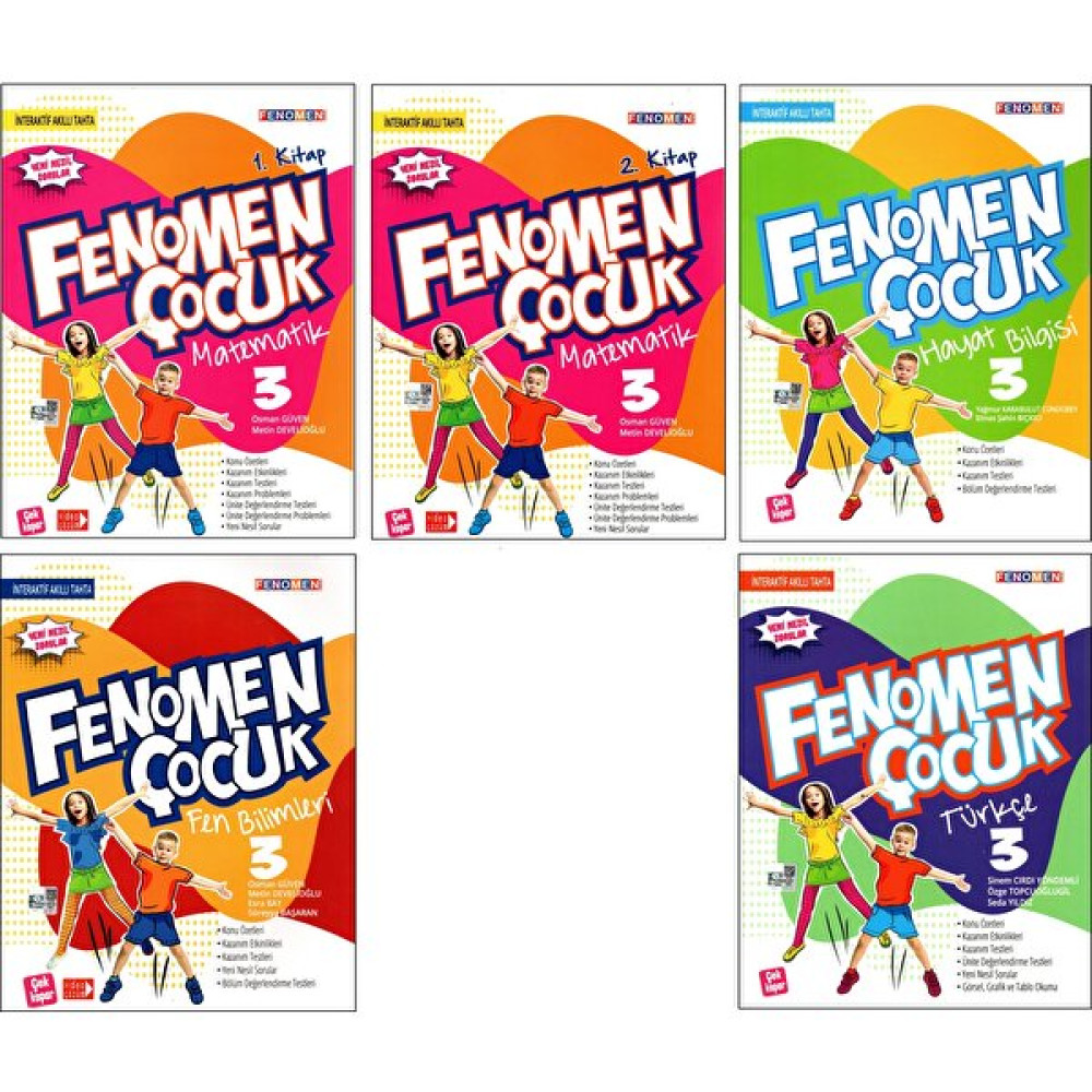 Gama Yayınları Fenomen Çocuk 3. Sınıf Set Matematik 2 Kitap+Türkçe+Fen+Hayat Bilgisi 5 Kitap Tüm Dersler Fiyatı