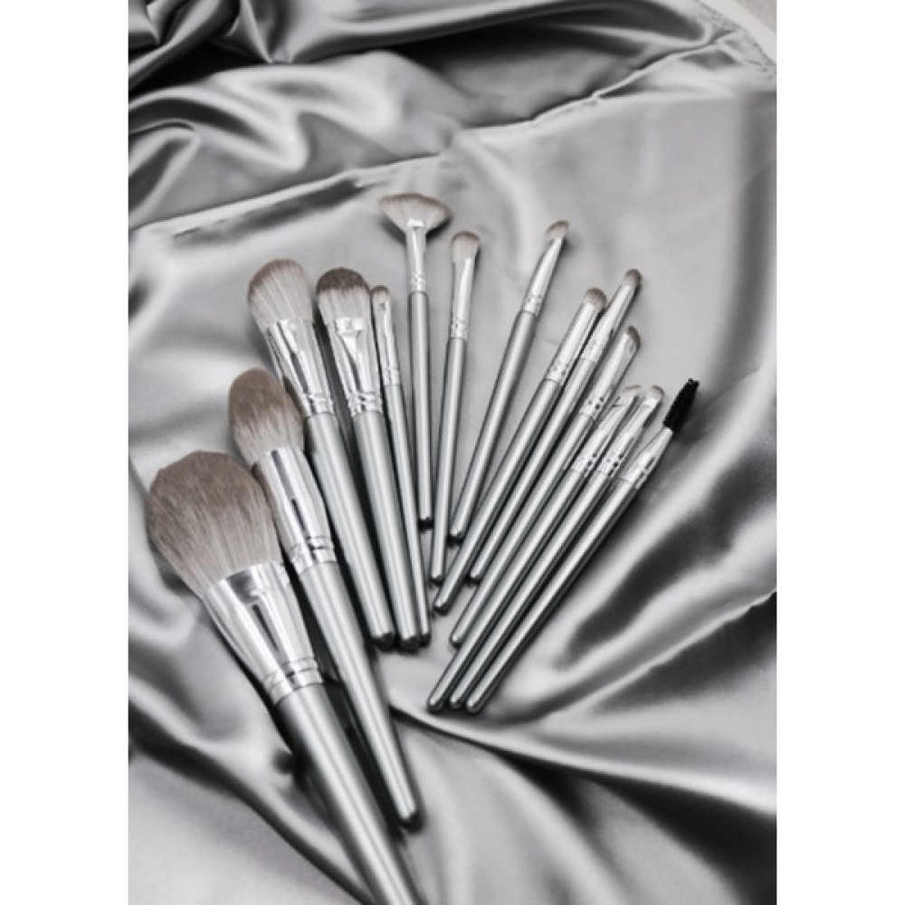 Gaman Beauty Limited Edition Pro Özel Süet Çantalı 14'lü Makyaj Fırçası Seti ( Gri ) Seyahat Makyaj Seti Oto Boyaları Fiyatı