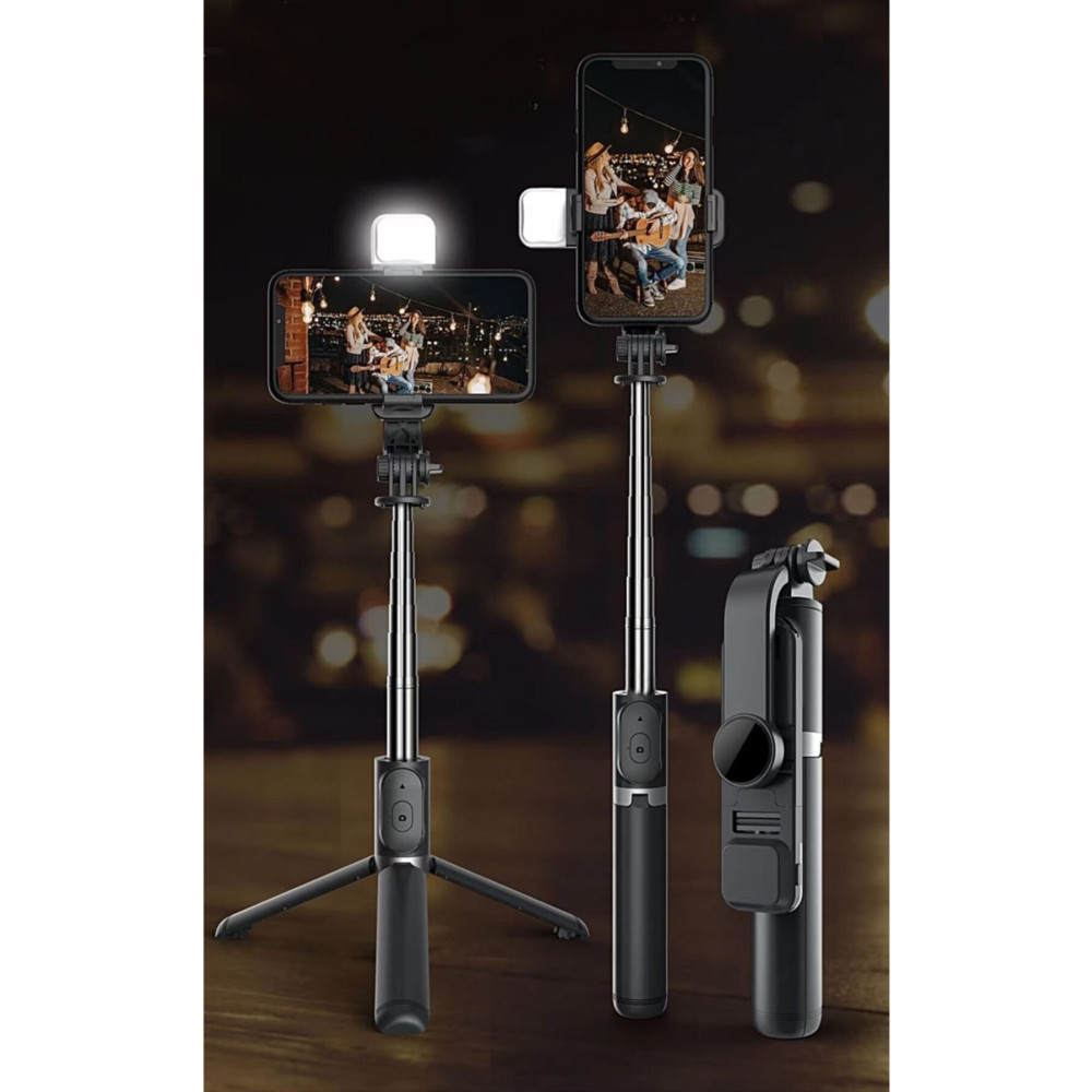 gaman Işıklı Youtuber - Tiktok Selfie Çubuğu - Tripod - Bluetooth Kumandalı Orjinal ! Fotoğraf Makinesi Aksesuarları Fiyatı