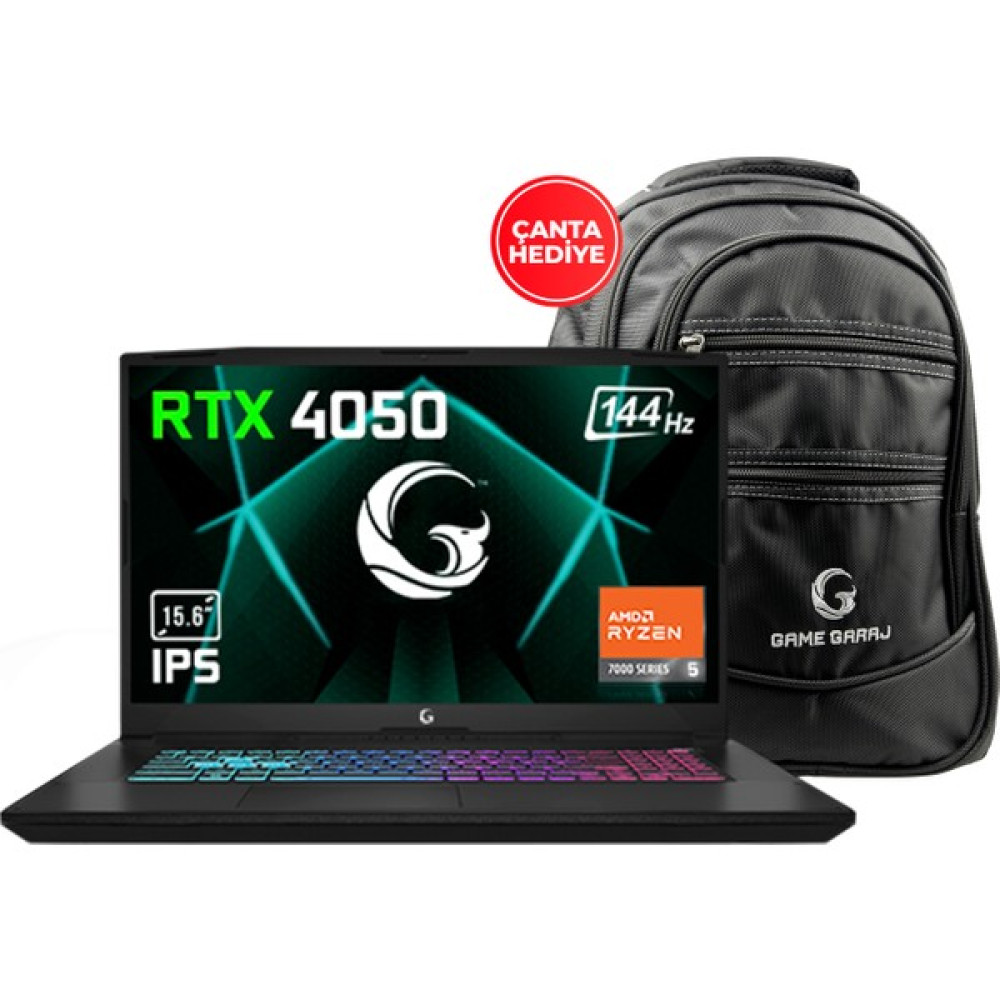 Game Garaj Slayer R5-4050 C1 R5-7535HS 16GB 500GB SSD RTX4050 15.6" Fhd IPS 144Hz Dos, Çanta Hediyeli Dizüstü Bilgisayar Fiyatı