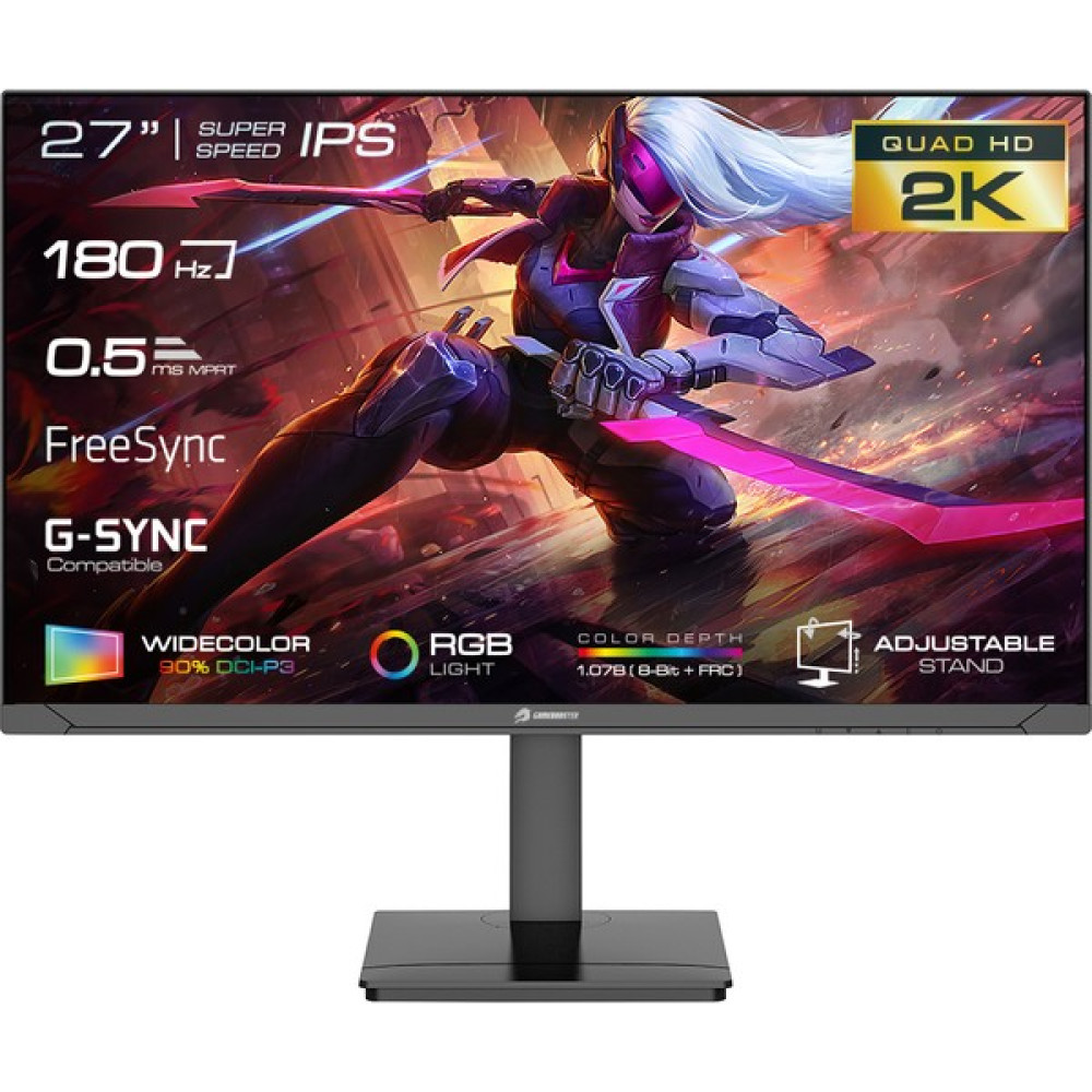 GameBooster GB-2719FQHD 27" 180Hz 0.5ms SS IPS QHD 1.07B Color Depth HDMI*2+DP*2 Flat Gaming Monitör Monitör Fiyatı