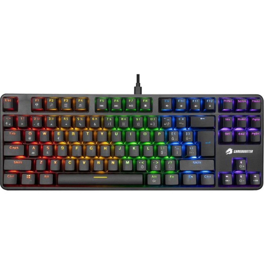 GameBooster GM06B Plus Rainbow Aydınlatmalı  TKL Mekanik Red Switch Oyuncu Klavyesi - Siyah - Kırmızı Oyuncu Klavyesi Fiyatı