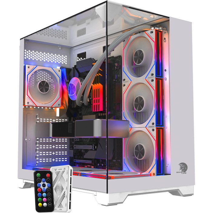 Gameline Carısma 7x Argb Kumandalı Fan Topglass USB 3.0 Gaming Bilgisayar kasası beyaz - Beyaz - Yok Diğer Fiyatı