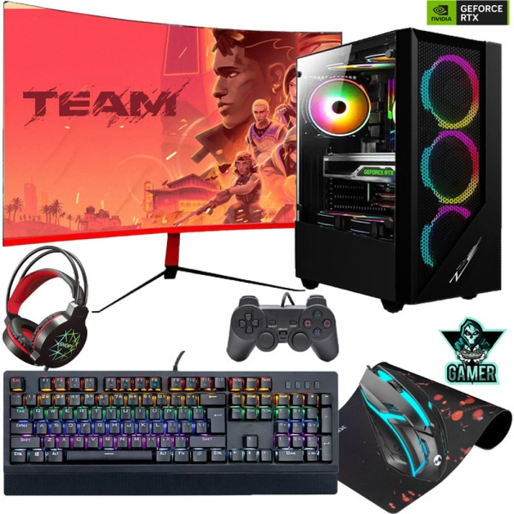 Gameline ELS06 Ryzen 5 5600 16GB Ddr4 1tb SSD RTX3050 8gb 24" Curved Oyuncu Masaüstü Bilgisayar Masaüstü Bilgisayar Fiyatı