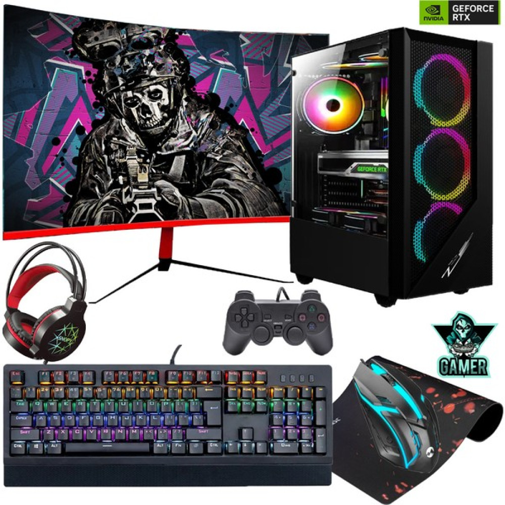 Gameline ELS14 Ryzen 5 5600 16GB Ddr4 1tb SSD RTX3060 12GB 24" Curved Oyuncu Masaüstü Bilgisayar Masaüstü Bilgisayar Fiyatı
