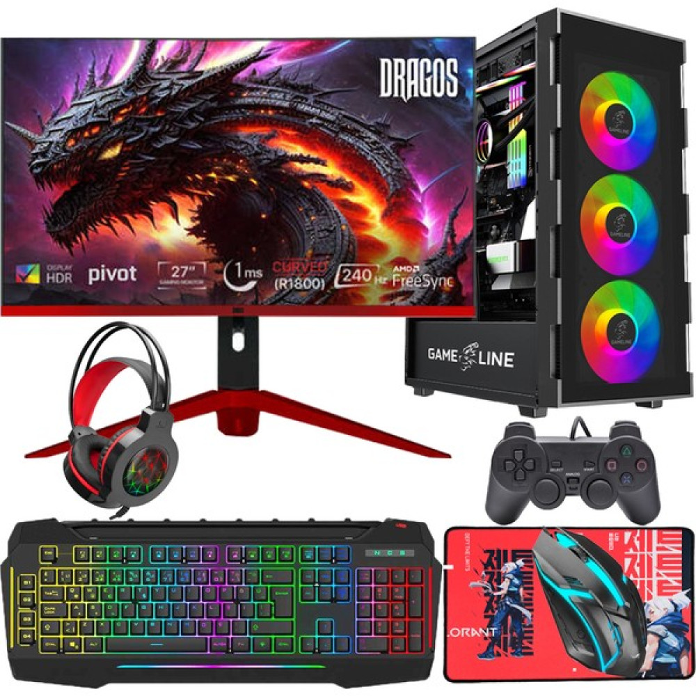 Gameline FR73 Ryzen 7 5700X 32GB Ddr4 1tb SSD RTX4060 8gb 27" 240 Hz Pivot Oyuncu Masaüstü Bilgisayar Masaüstü Bilgisayar Fiyatı