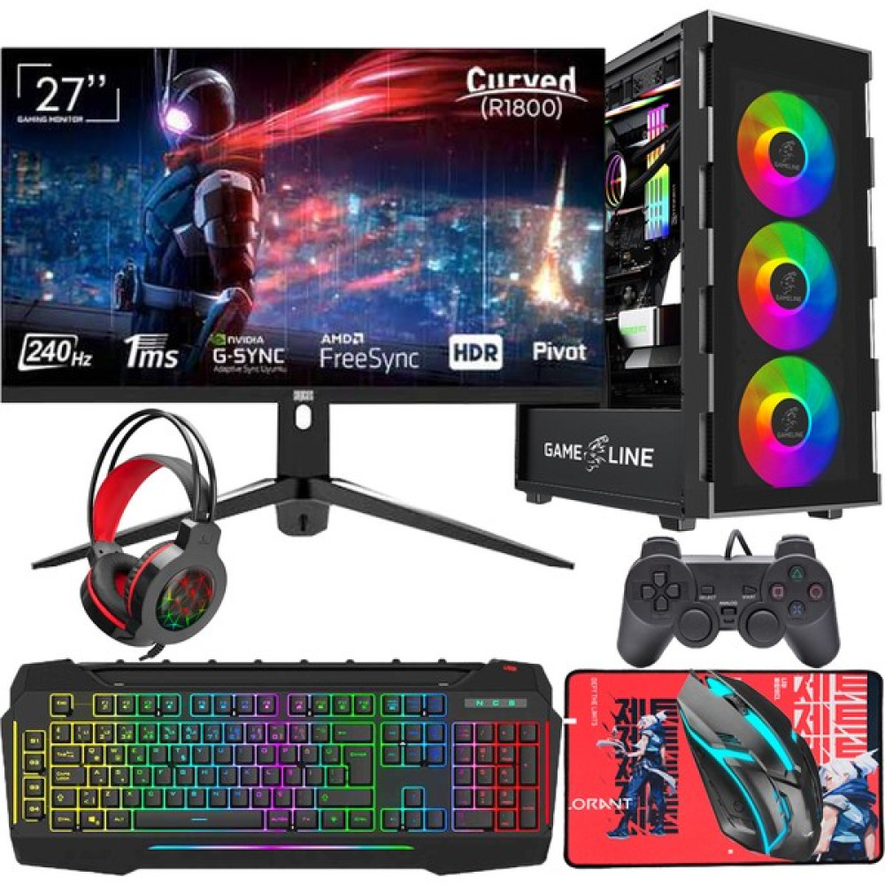 Gameline FR75 I5-10400F 16GB Ddr4 1tb SSD RTX4060 8gb 27" 240 Hz Pivot Oyuncu Masaüstü Bilgisayar Masaüstü Bilgisayar Fiyatı