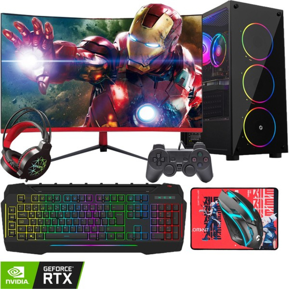 Gameline RTX16 Ryzen 5 5500 16GB Ddr4 1tb SSD RTX3060 12GB 23.6" Curved Oyuncu Masaüstü Bilgisayar Masaüstü Bilgisayar Fiyatı