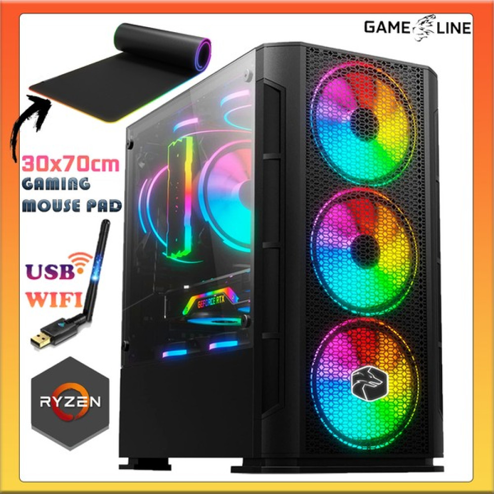 Gameline SYN28 Ryzen 5 3600 32GB Ddr4 256GB SSD RTX4060 8gb Oyuncu Masaüstü Bilgisayar Masaüstü Bilgisayar Fiyatı