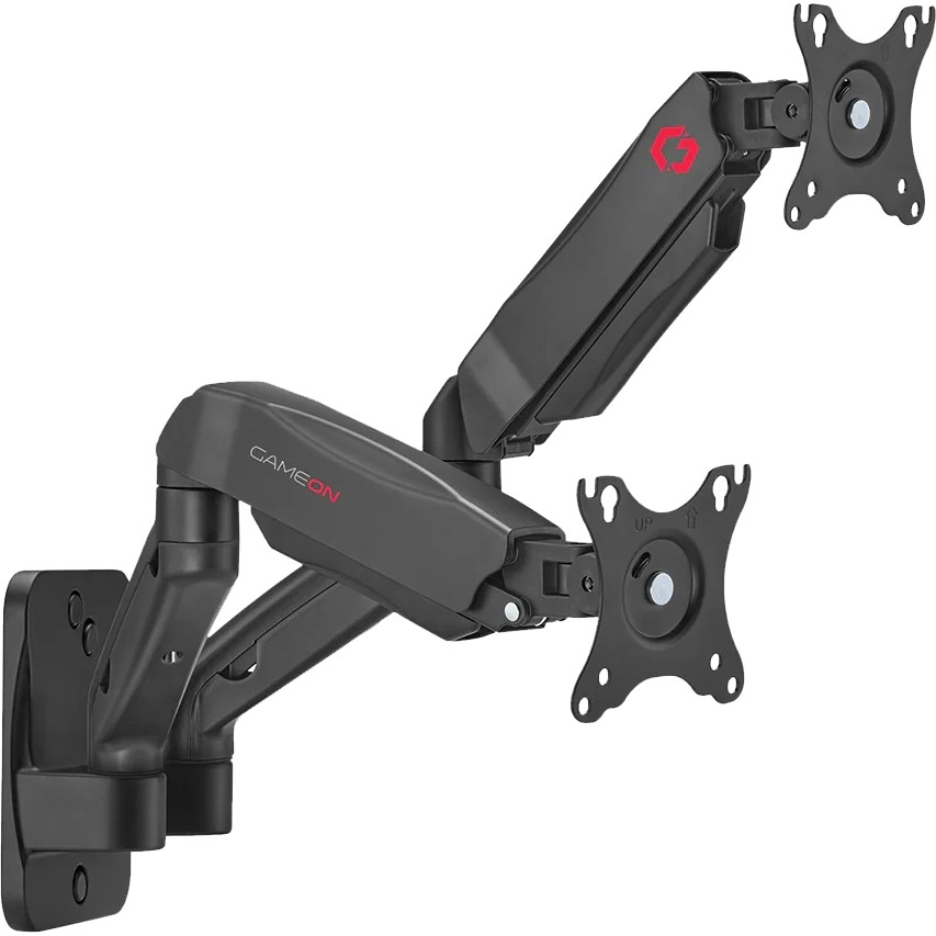 Gameon GO-5008 Ekonomi Yaylı Destekli Duvara Monte Çift Monitör Kolu Oyun ve Ofis Kullanımı Için, 17" - 32", Her Kol 9 Kg'ya Kadar - Siyah Monitör Fiyatı