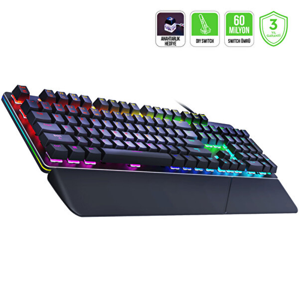 Gamepower Calypso V2 RGB Optik Su ve Toza Dayanıklı Mekanik Blue Switch USB Diy Gaming Klavye Oyuncu Klavyesi Fiyatı