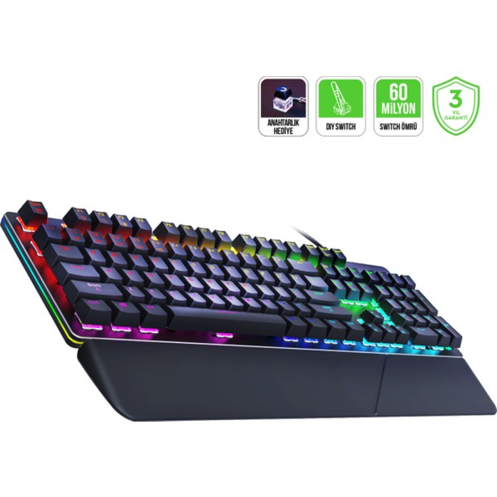 Gamepower Calypso V2 Rgb Optik Su ve Toza Dayanıklı Mekanik Red Switch USB Dıy Gaming Klavye - Kırmızı Oyuncu Klavyesi Fiyatı