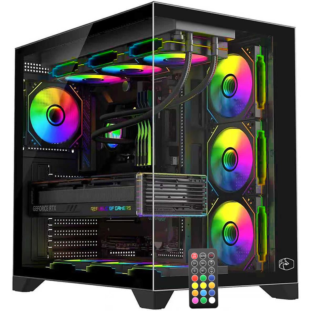 Gametech Prime V2 Kumandalı Argb 7X120MM Fanlı 360MM Argb Isı Dereceli Sıvı Soğutmalı Bilgisayar Kasası TV Aksesuarları Fiyatı