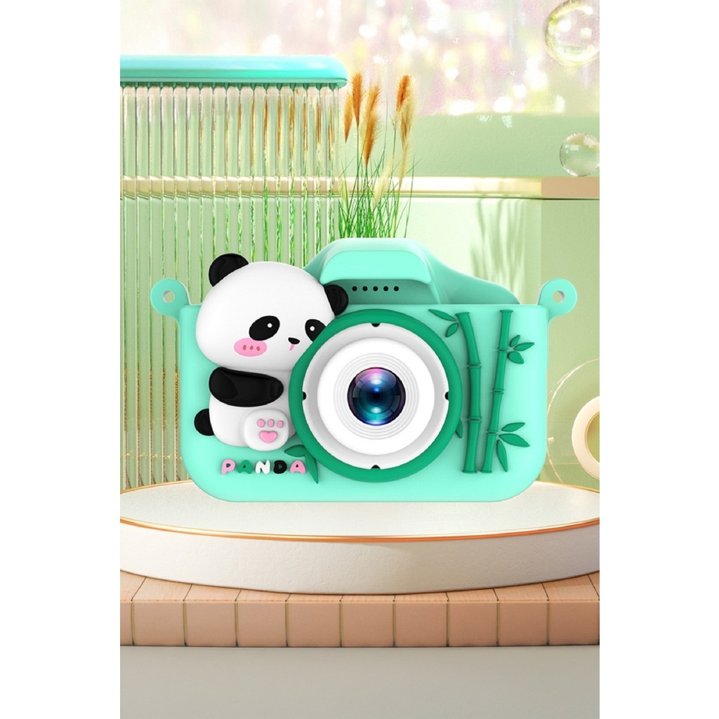 Gamon 10 MP Dijital Çocuk Fotoğraf Makinesi Panda & Astronot Desenli Çift Kamera ile Eğlenceli Anılar HY-X10 - Yeşil Dijital Fotoğraf Makineleri Fiyatı